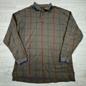 Alexander Julian Men's Polo Shirt Colours Brown Large Herringbone Windowpane